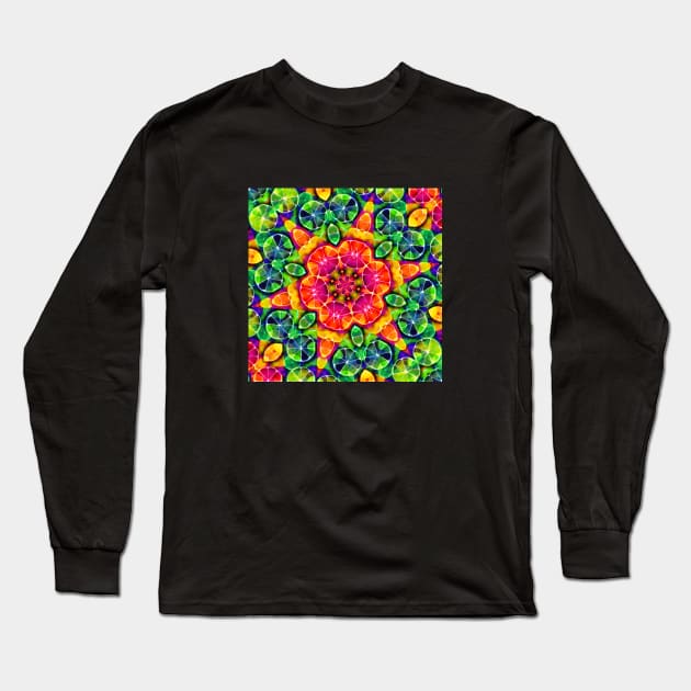 Citrus Jumble - Kaleidoscope Long Sleeve T-Shirt by ArtistsQuest